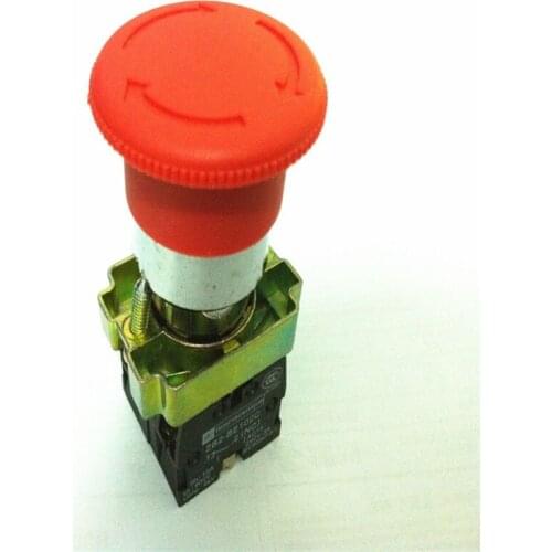 1Pcs XB2-BS545 22mm 1 NC 1 NO Contact Twist Reset Emergency Stop Push Button Switch Brand New