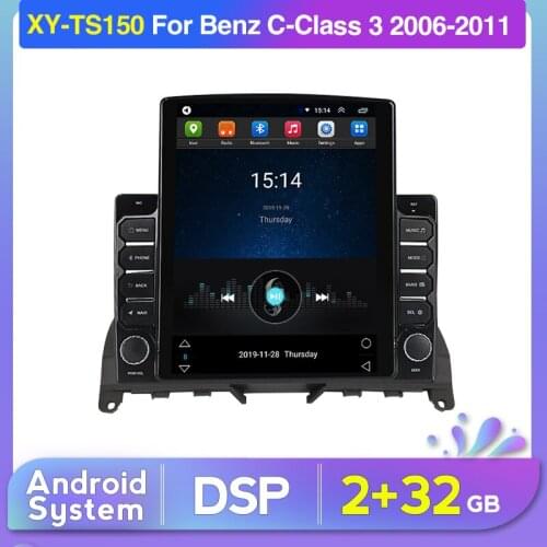 NEW Tesla head unit For Mercedes Benz C Class 3 W204 S204 2006 - 2011 car multimedia stereo Android system 2G+32G FM WIFI USB