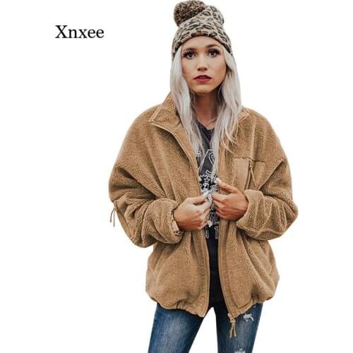 2021 New Womens Autumn and Winter Long-Sleeved Plush Loose Warm Cardigan Coat Fashion Thick Warm Jacket