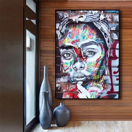 Canvas Painting Graffiti Wall Art Girls Figure Posters and Prints Wall Pictures for Living Room Decoration Home Decor
