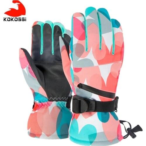 KoKossi Touch Screen Ski Gloves Fleece Winter Warm Snowboard Gloves Ultralight Waterproof Motorcycle Thermal Snow gloves