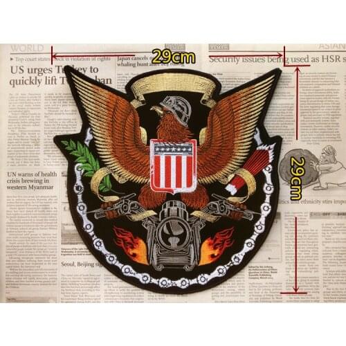 Motorcycle Club Embroidered Fabric patches Eagle Pattern Cloth Badge Patch For Biker Jackets Vest High Quality