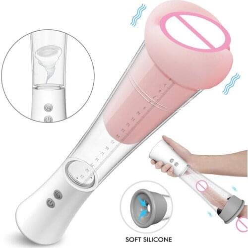 Penis Pump Sex Toys For Men Enlarger Male Masturbator Vacuum Pump For Penis Extender Enlargement USB Rechargeable Male