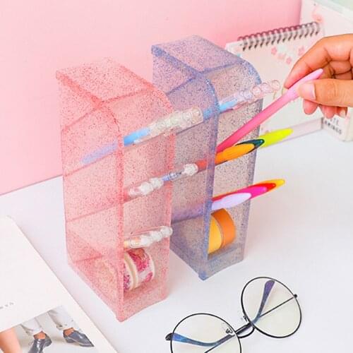 Desk Pen Holders Pencil Makeup Storage Box Desktop Organizer Stand Case Office Accessories Stationery store