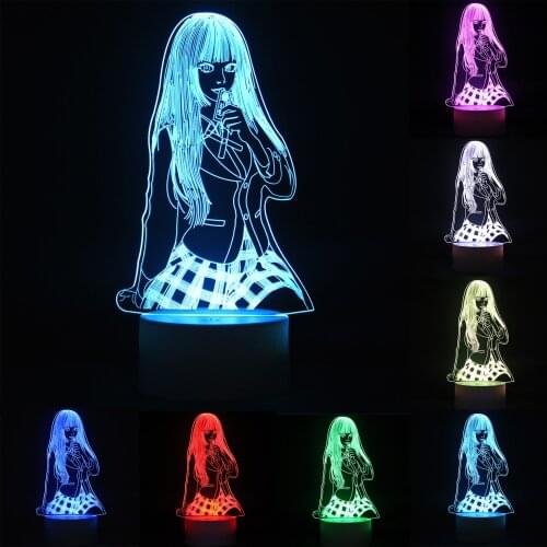 3D LED Illusion Lamp Night Light, Kakegurui Anime 16 Color Change with Remote/USB Charge, Xmas Birthday Valentines Day Gift