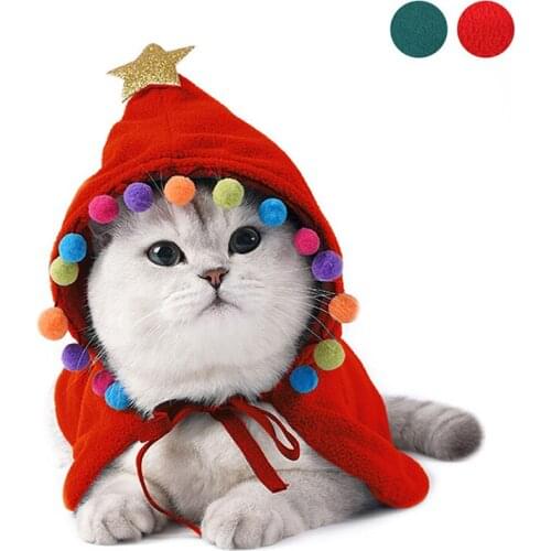 Cat Clothes Pet Cat Coats Jacket Pet Cape Fashion Lovely Star Design Cat Costume Cloak Pet Costume Clothing for Christmas