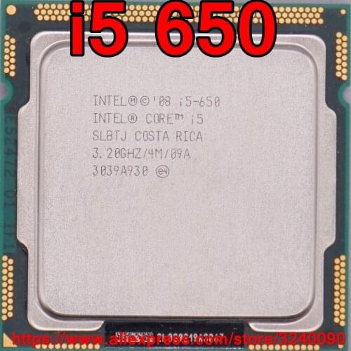 Original Intel Core i5 650 Quad Core 3.2GHz LGA1156 4M Cache 65W i5-650 Desktop CPU free shipping speedy ship out