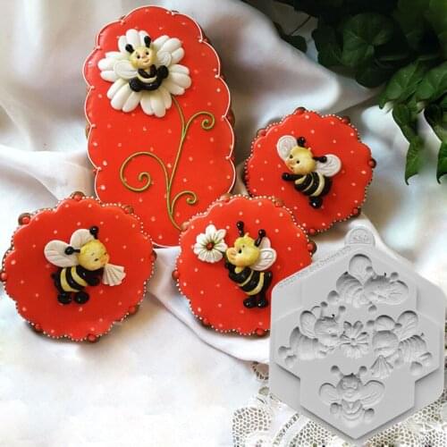 Bees Silicone Mold Fondant Mould Cake Decorating Tools Chocolate Gumpaste Molds, Sugarcraft, Kitchen Gadget