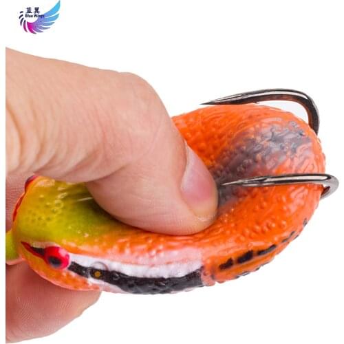 1pcs frog lure soft bait long casting shot big frog for big black fish thunder game frog with double hook weight 26g