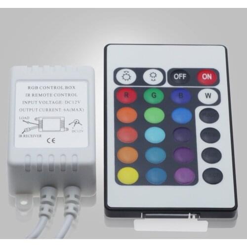 RGB LED strip controller, IR remote Control Dimmer 24 buttons