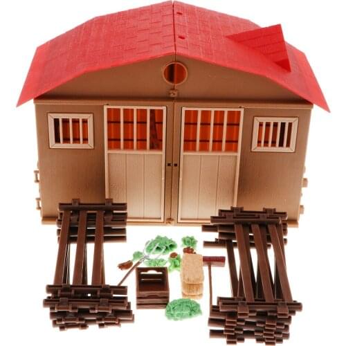 DIY Assembling Farm Cabin Paddock Scene Building Kits Kids Children Educational Toy