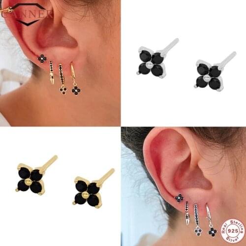 CANNER Fashion 100% Real 925 Sterling Silver Earrings For Women Lightning CZ Zircon Earings silver Jewelry Gifts pendientes