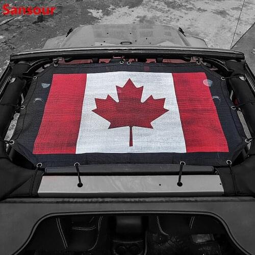 Sansour Top Mesh Sunshade Car Cover Roof UV Proof Protection Net for Jeep Wrangler JK 2 Door Door Car Accessories Styling