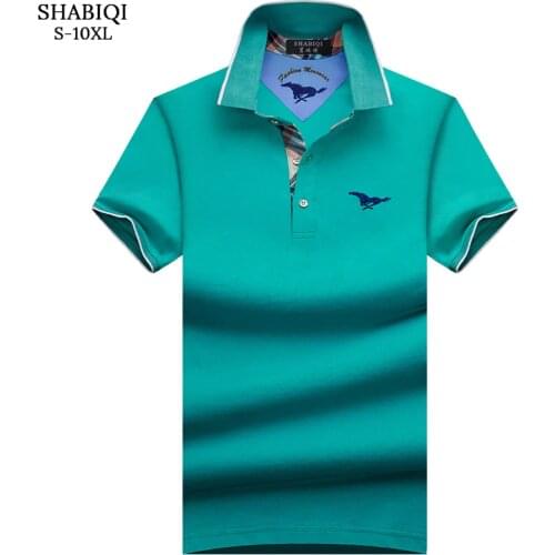 SHABIQI Brand clothing 2021 New Men Polo Shirt Men Business & Casual solid male polo shirt Short Sleeve breathable shirt S-10XL