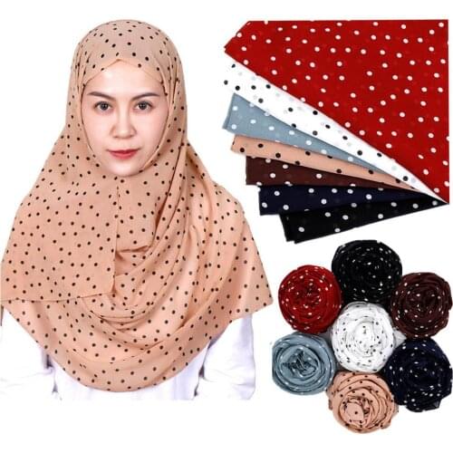 Polka Dot Bubble Chiffon Hijab Scarf Women Muslim Fashion Printed Headscarf Long Pashmina Ladies Headband Shawl Scarves 180*72cm