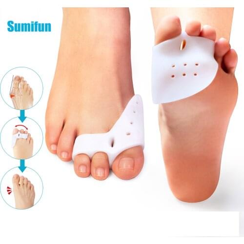 2pcs Silicone Big Toe Protective Hallux Valgus Corrector Sleeve Breathable Toe Separator Bunion Adjuster Pedicure Tools C1755