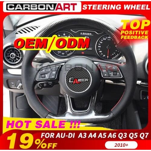 Sport styling carbon fiber steering wheel for aud-i A3 A4 A5 A6 A7 auto replacement parts aud-i A3 A4 A5 A6 A7 A8 Q3 Q5 Q7 2015