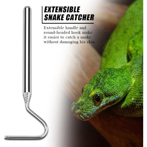 Stainless Steel Extensible Telescoping Snake Reptile Catcher Capture Hook Extensible Snake Catcher Reptile Catcher