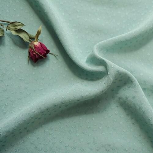 Dark jacquard Hanfu fabric 60 thread, light and light green, little artificial cotton dress Ru skirt fabric