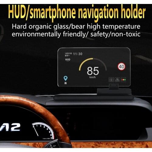 Universal H6 Smartphone Projector HUD Head Up Display Holder Car GPS Navigator Car Mount Stand Phone Holder Black Non-slip Mat