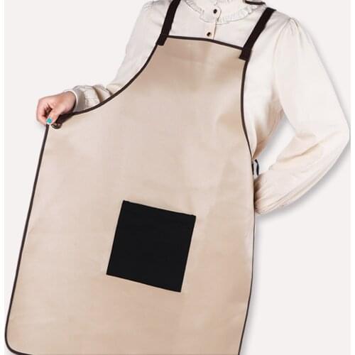 High quality pu leather waterproof apron for work high end classic casual apron with black pocket