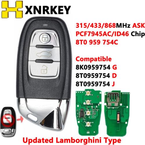 Smart Remote Key 315Mhz 3 Button Fob Modified As For Lamborghini Fit For Audi A4/S4/A5/S5/Q5 8T0 959 754C/ 8K0 959 754C