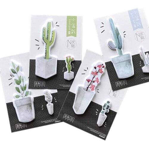 1pack/lot Small Potted Four Selections Sticky Notes Kawaii Office And Supplies Decotions