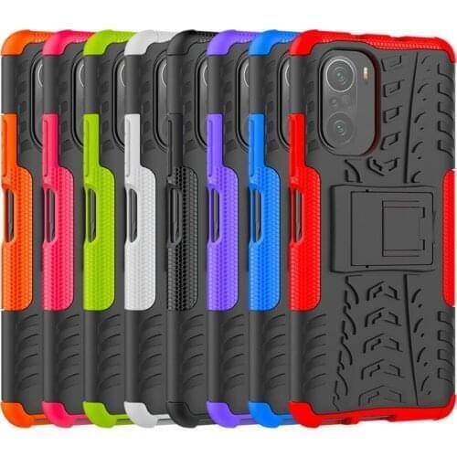 100pcs/lot Hybrid Kickstand Rugged Rubber PC+TPU Armor Phone Case For Xiaomi Poco M3 X3 For Redmi Note 9 K40 10X Pro Max 9S 9T