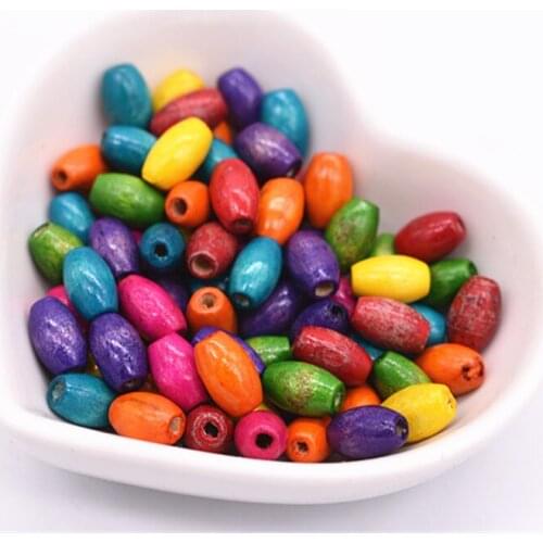10x5mm 200pcs/lot Mixed Colors Wooden Beads Loose Beads Making Bracelet Necklace DIY Jewelry Accessories