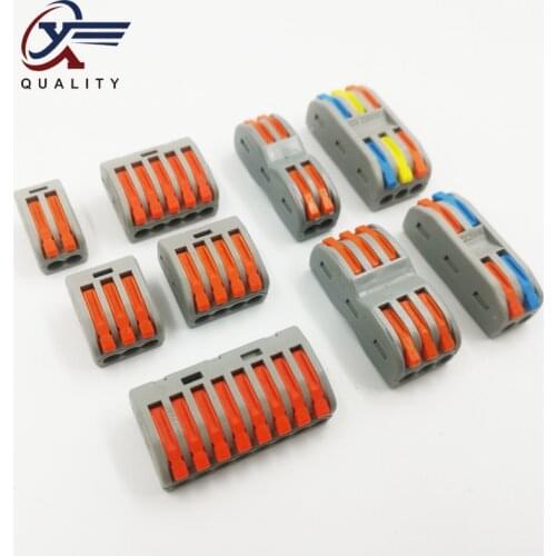 2/10/20Pcs Compact Wire Wiring Connector Pin-222 212/213/215 Universal Conductor Terminal Block Threader Splitter SPL-2/SPL-3