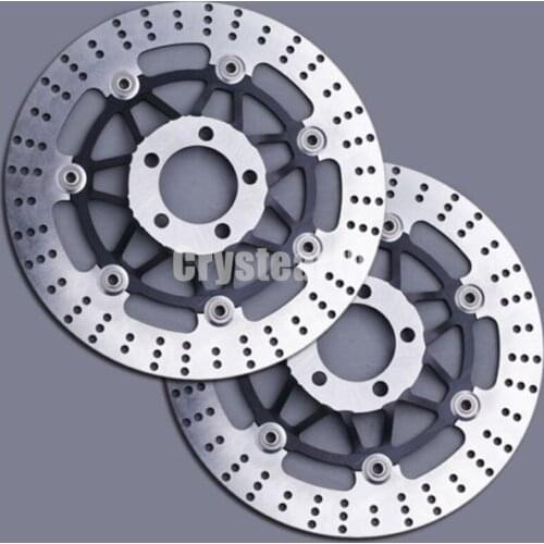 2Pcs Chrome Motorcycle Motorbike Front Brake Disc Rotors For Kawasaki GPZ1100 GPZ 1100 1995-1998 1996 1997