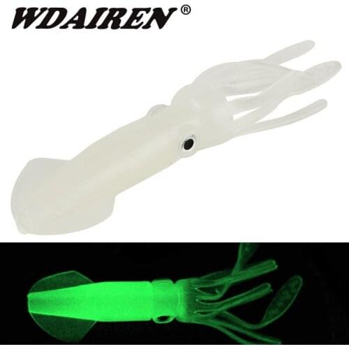 2pcs/Lot Luminous Squid Skirts Soft Lures 10cm 8g Night Fishing Octopus Glow Rubber Artificial Bait For Tuna Sai Pesca Tackle
