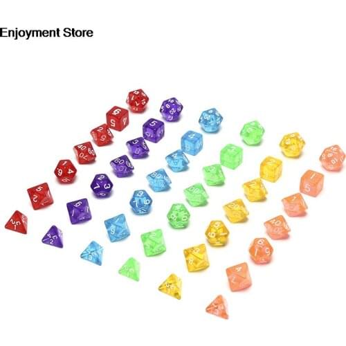 7Pcs/set Digital Dice Game Polyhedral Multi Sided Acrylic Dice Colorful Accessories for Board Game hot sale