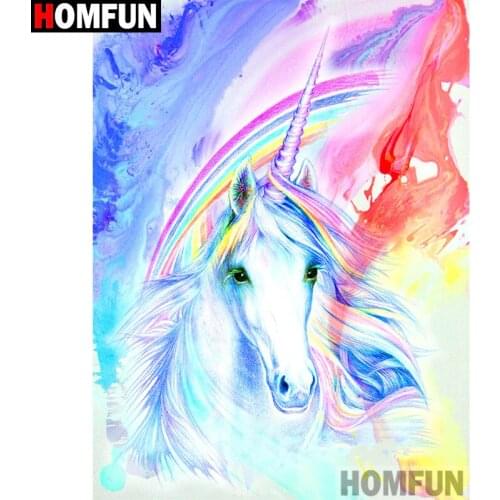 HOMFUN Full Square/Round Drill 5D DIY Diamond Painting "Cartoon unicorn" 3D Embroidery Cross Stitch 5D Home Decor A13647