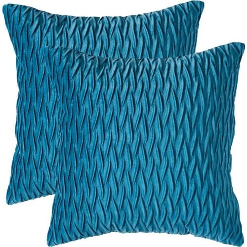 Throw Pillow Covers Decorative Striped Velvet Throw Pillow Cases for Living Room Sofa Farmhouse Home Decor, 18 x 18 Inch