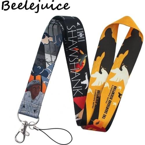 24pcs The Shawshank Redemption Keychain Lanyards Id Badge Holder ID Card Pass Gym Phone Badge Holder Key Strap Webbings Ribbons