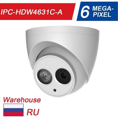 DAHUA 6MP IP Camera h.265 PoE Built-in mic IPC-HDW4631C-A IR security cctv Dome Camera onvif