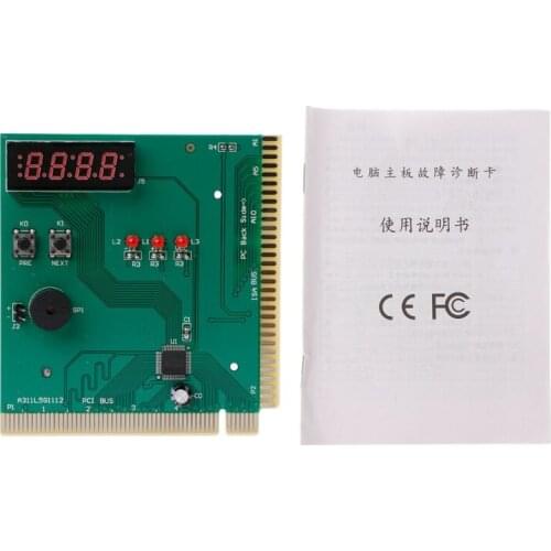 PCI & ISA Motherboard Analyzer Diagnostic Display 4-Digit Computer Debug Post Card