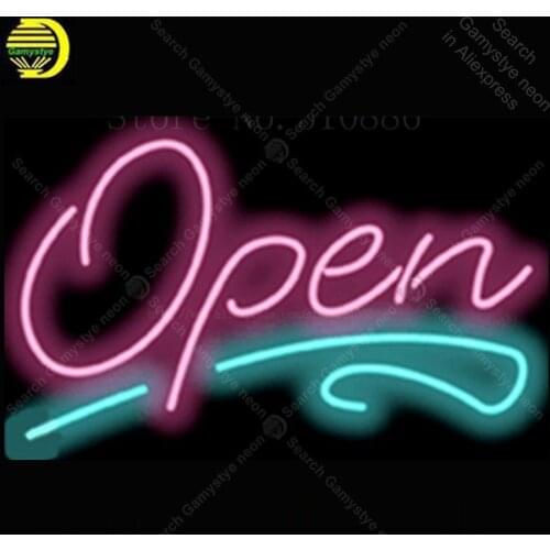 17*14" Designer Open NEON SIGN REAL GLASS BEER BAR PUB LIGHT SIGNS store display Restaurant Shop financial Advertising Lights