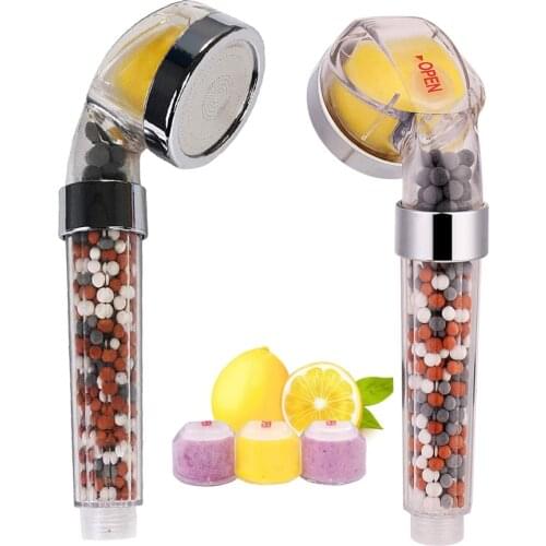 Hot Bath Vitamin C Shower Head Lemon/Lavender/Rose Fragrance Filtration Filter Shower Head Mineral High Pressure Shower Head