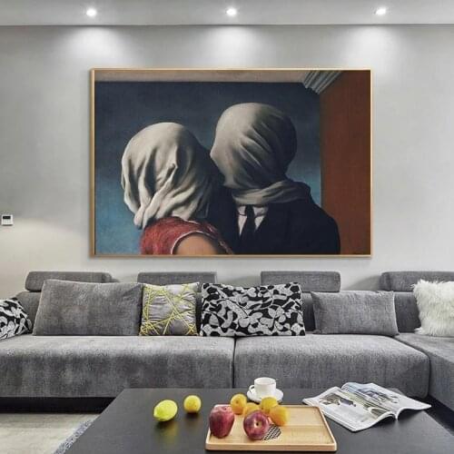 Rene Magritte The Lover Canvas Paintings Surrealism Posters and Prints Famous Wall Art Pictures for Living Room Home Decoration
