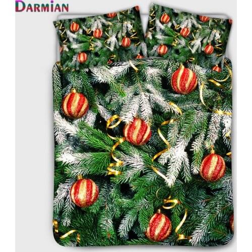 DARMIAN Christmas Tree Printed Bedding Set Bedroom Single Double Duvet Cover Cute Cover Set Kids Beds Customizable Three Piece