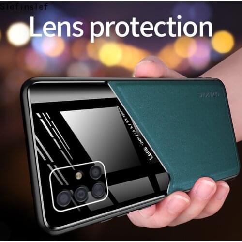 Magnetic Car Phone Case For Samsung Galaxy A51 A71 A41 A81 A50s A70 A10s M60s A20s S10 Note10 Plus Luxury Business leather cover