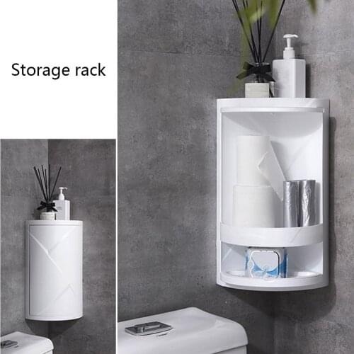 Bathroom Multi-Function Rotating Shelf Kitchen Storage Rack Corner Shelf Wall Mounted Storage Box Bathroom Organizer Waterproof