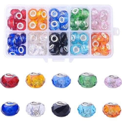 Fashion European Colorful Glass Beads Acrylic European Rondelle Beads For DIY Bracelet Bangles Girl women girl Jewelry Making