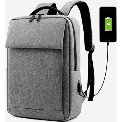 Mens Womens Business Casual Laptop Backpack 15.6-Inch Solid Color Foreign Trade Cross Border Backpack