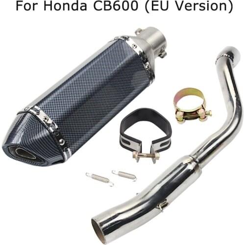 For Honda CB600 Motorcycle Exhaust Escape Tips Muffler Tail Tube Middle Link Pipe with DB Killer