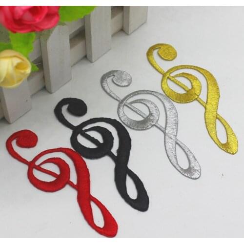 YACKALASI 10 Piece Embroidered Patches Iron on Costumes Musical Note Flower Appliqued Mirror Pairs Accessories 10-3.5cm