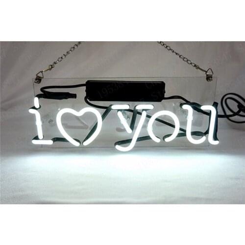 I Love You Gift Neon Signs Real Glass Tube Beer Bar Pub Homeroom Girlsroom Party Decor 14x7