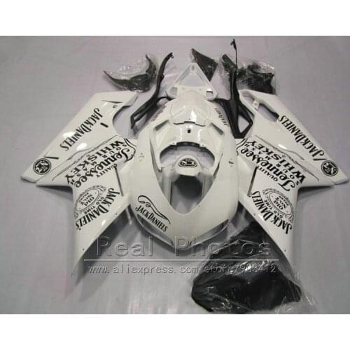 New hot motorcycle fairing kit for Ducati 848 1098 1198 07 08 09 10 11 black sticker white fairings set 848 1198 2007-2011 HZ17